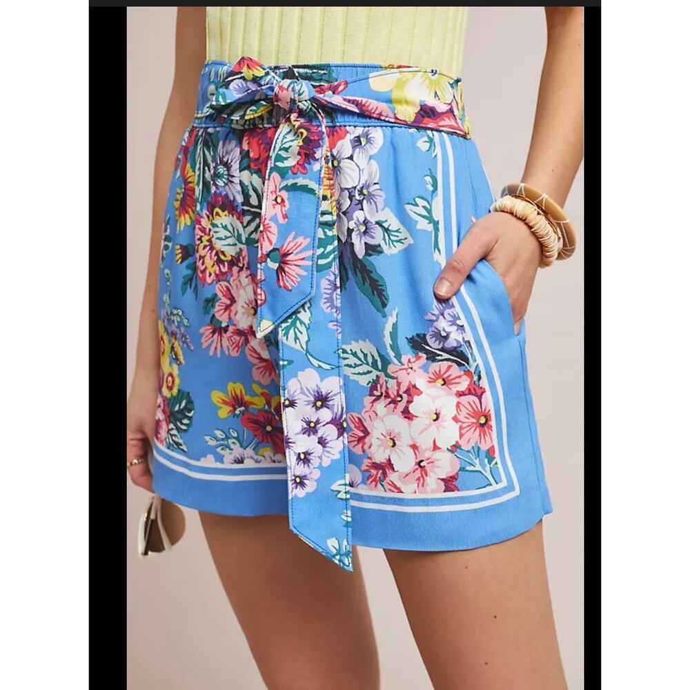 Anthropologie Maeve Scarf-Printed Shorts